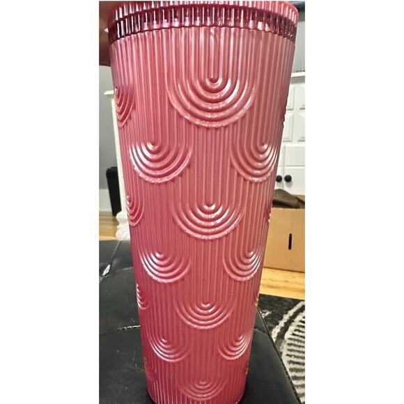 Starbucks 2023 Fall Pink Shimmer Shell Mermaid Scales Cold Cup Tumbler 24 oz - Picture 2 of 5